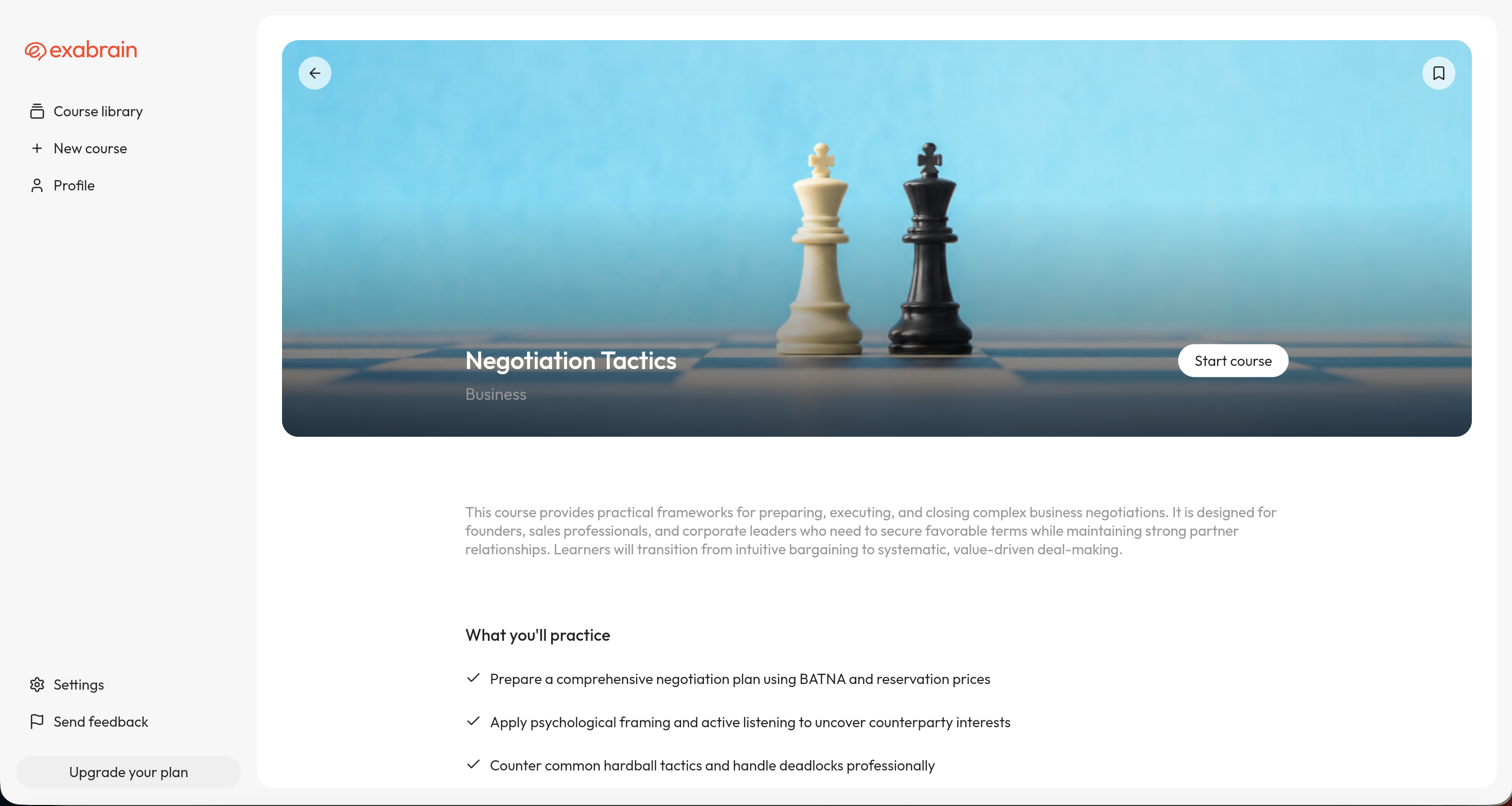 personalized exabrain course